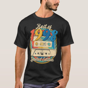 Camiseta Melhor De 1998 Cassette Tape 24 Anos 24 Anos Nasci