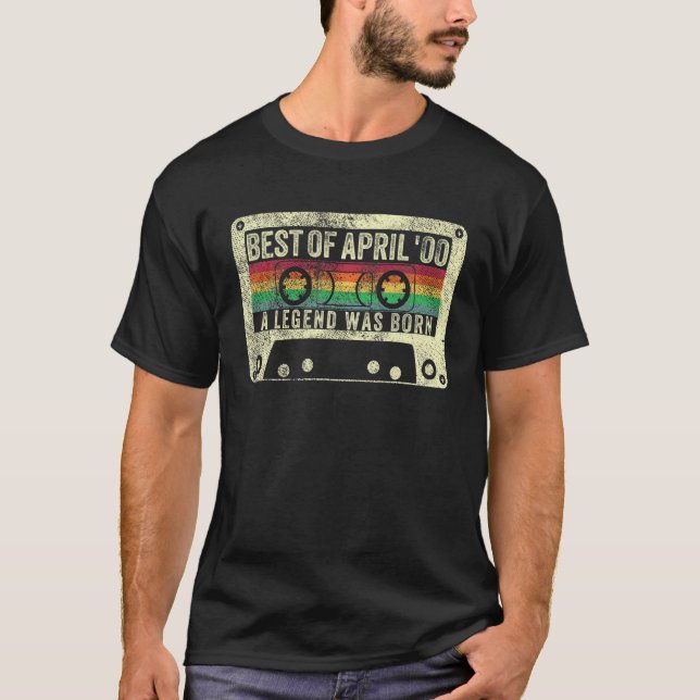 Camiseta Melhor De Abril De 2000 20 Aniversário Presente 20 (Frente)