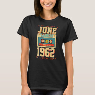 Camiseta Melhor De Junho De 1962 Fita Cassete De 60 Anos
