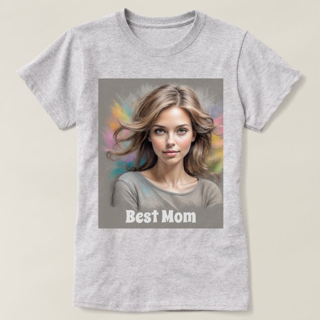 Camiseta Melhor Desenho Pastel da Mãe (Frente do Design)