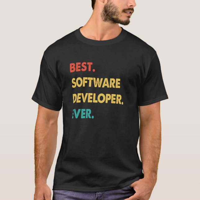 Camiseta Melhor desenvolvedor de software para retrorreflec (Frente)