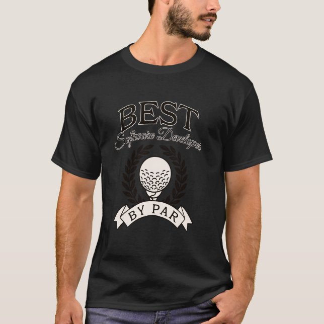 Camiseta Melhor Desenvolvedor de Software Por Par Golfer Go (Frente)