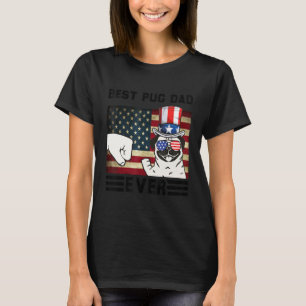 Camiseta Melhor Design de Bandeira do Pai Pug de Todos os T