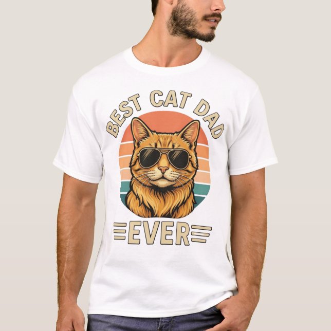 Camiseta Melhor Design de Presente para Pai de Gato Engraça (Frente)