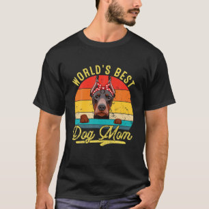 Camiseta Melhor Dia de as mães de Mãe de Cachorro Doberman 