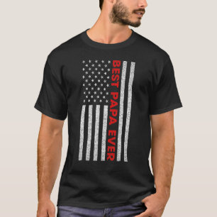 Camiseta Melhor Dia de os pais de Bandeira Americana do Pap