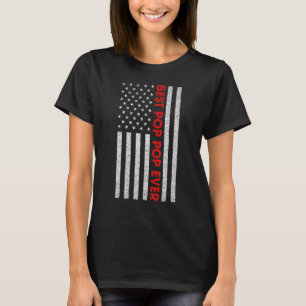 Camiseta Melhor Dia de os pais De Bandeira De Pop De Pop Pa