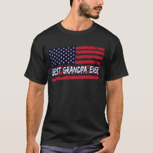 Camiseta Melhor Dia de os pais De Bandeira Do Vovô America