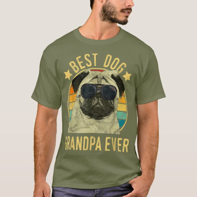 Camiseta Melhor Dia de os pais De Cachorro Vovô Ever Pug (Frente)