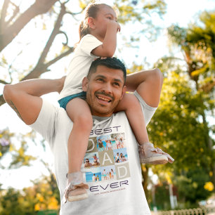Camiseta Melhor Dia de os pais de Colagem de Fotos do Pai