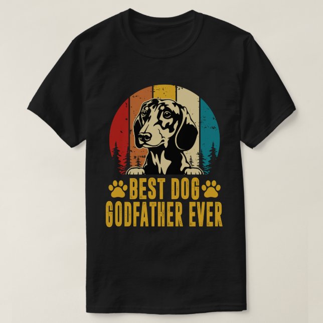 Camiseta Melhor Dia de os pais de Dog GODFATHER (Frente do Design)