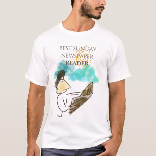 Camiseta Melhor Dia de os pais de Leitor de Jornais Domingo