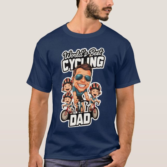 Camiseta Melhor Dia de os pais de Pai de ciclismo do mundo (Frente)