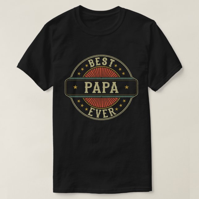 Camiseta Melhor Dia de os pais de Pai do Papa Nunca Retroat (Frente do Design)