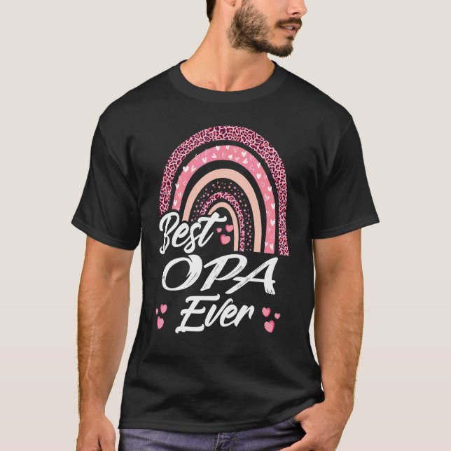 Camiseta Melhor Dia de os pais Opa Ever Rainbow Para Homens (Frente)
