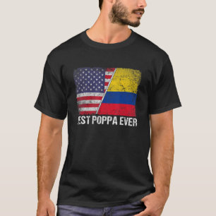 Camiseta Melhor Dia de os pais Poppa Colômbia Bandeira Amer