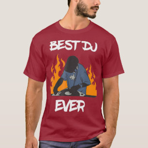 Camiseta Melhor DJ Ever Hip Hop Turntable e Flames Legal