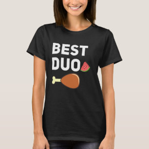 Camiseta Melhor Duo Engraçado Frango Frito Melancia