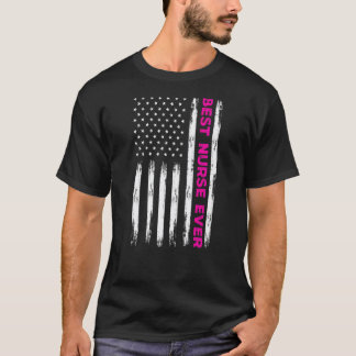 Camiseta Melhor Enfermeira Já Conosco Bandeira Rosa America