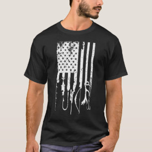 Camiseta Melhor Equipamento de Caça e Pesca Bandeira dos EU