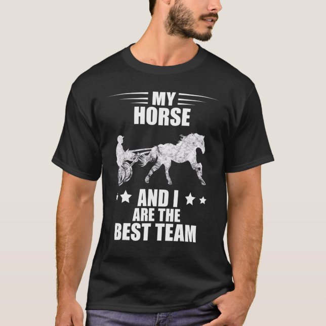 Camiseta Melhor Equipe de Equitação de Equitação de Cavalo  (Frente)