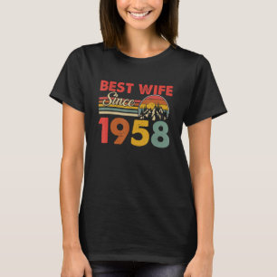 Camiseta Melhor Esposa Desde 1958 Epic Matching 65th Weddin