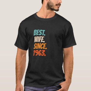 Camiseta Melhor Esposa Desde 1963 59º aniversário de casame