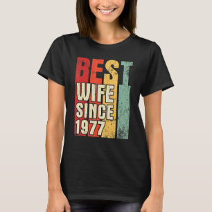 Camiseta Melhor Esposa Desde 1977 Casamento De Marido Feliz