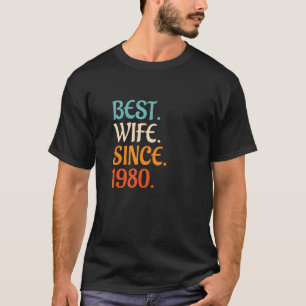 Camiseta Melhor Esposa Desde 1980 42º aniversário de casame