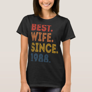 Camiseta Melhor esposa desde 1988 Vintage 33rd Wedding Anni