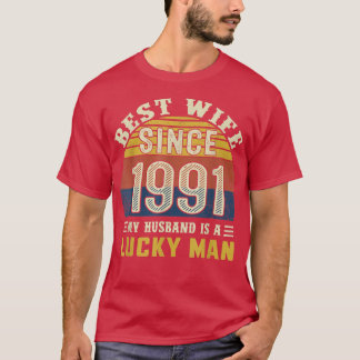 Camiseta Melhor esposa desde 1991 31º aniversário de casame