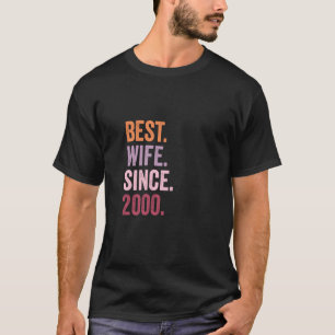 Camiseta Melhor Esposa Desde 2000 26º Aniversário de Casam