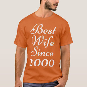 Camiseta Melhor Esposa Desde 2000 Casamento Aniversário Bri