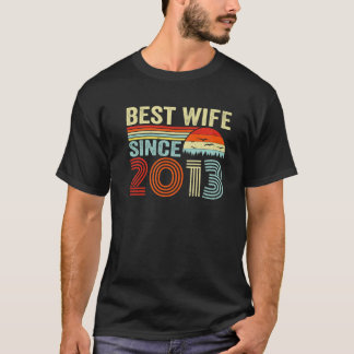 Camiseta Melhor Esposa Desde 2013 9º Aniversário De Casamen