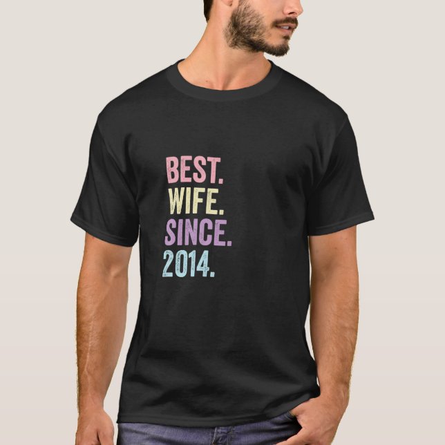 Camiseta Melhor Esposa Desde 2014 | 7 Casamento 7 Y (Frente)