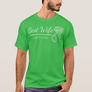 Camiseta Melhor Esposa Desde 2022 Recém-Casada Noiva Casame