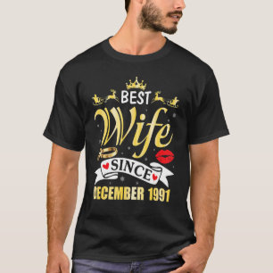 Camiseta Melhor Esposa Desde Dezembro De 1987. Feliz Casado