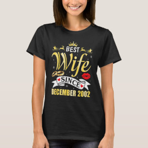 Camiseta Melhor Esposa Desde Dezembro De 1998 Feliz Casado