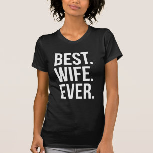 Camiseta Melhor Esposa Nunca Moderna Texto Branco em Preto
