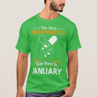 Camiseta Melhor Farmacêutico Janeiro Design Engraçado Para