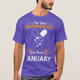 Camiseta Melhor Farmacêutico Janeiro Design Engraçado Para