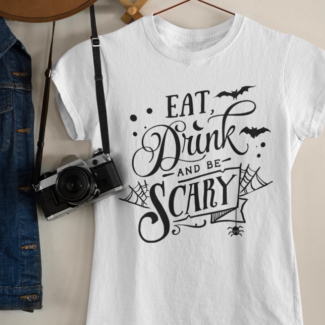 Camiseta Melhor Festa de Slogan de Diversão Gráfica de Cami (Slogan halloween shirt. Foodie Shirt Party Halloween funny text shirt for halloween
)