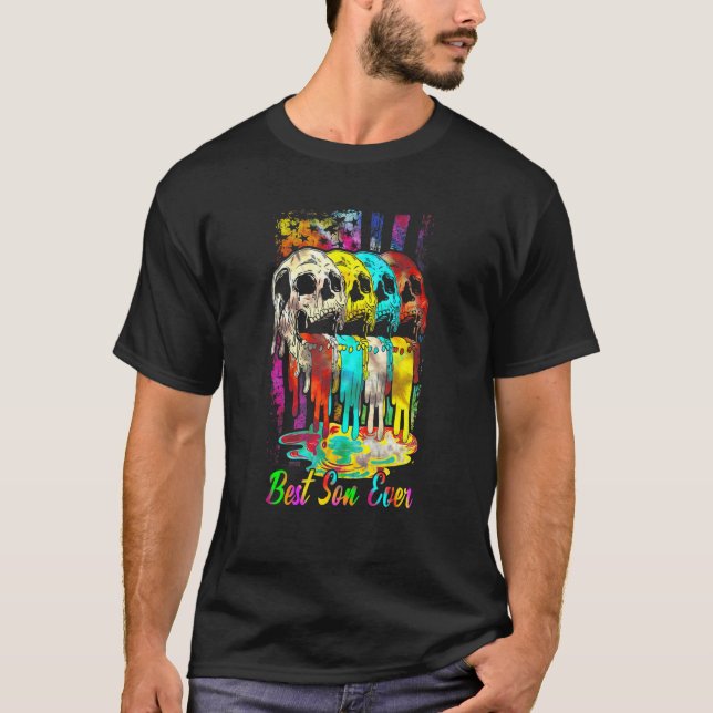 Camiseta Melhor Filho Nunca Caveira Tie Dye Hippie Dia de a (Frente)