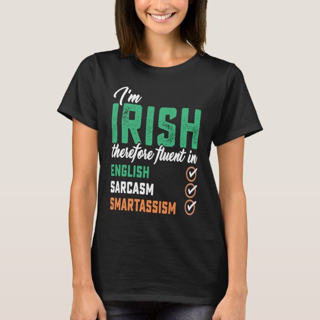 Camiseta Melhor Fluente Irlandês no Smart St Patricks (Frente)