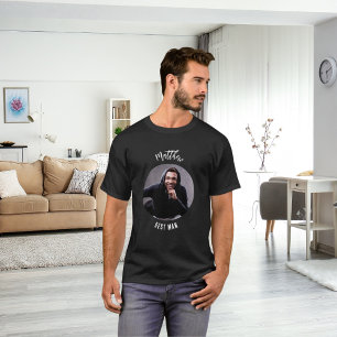 Camiseta Melhor foto preta e branca do padrinho da festa de