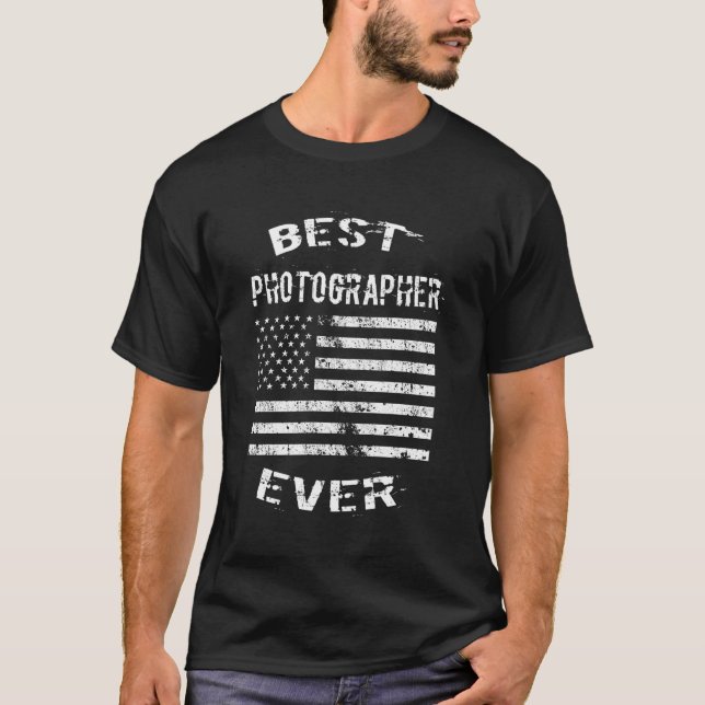Camiseta Melhor Fotógrafo Nos Eua Bandeira Americana Pai 4T (Frente)