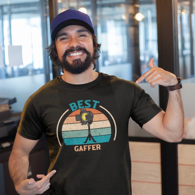 Camiseta Melhor Gaffer - Tripulação de Filmes Retro (Criador carregado)