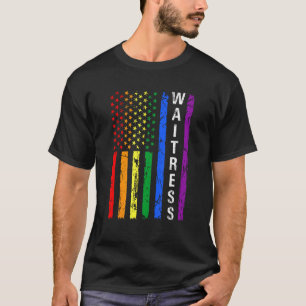 Camiseta Melhor garçonete LGBT da bandeira americana
