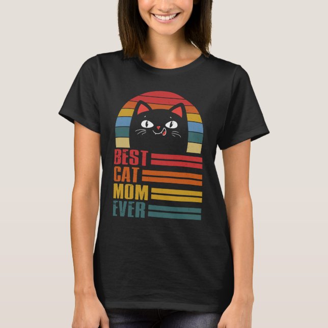 Camiseta Melhor Gato Da Mãe De Vintagem (Frente)