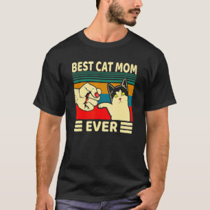 Camiseta Melhor Gato Mãe Alguma Vez Mulheres Vintam Ajustad